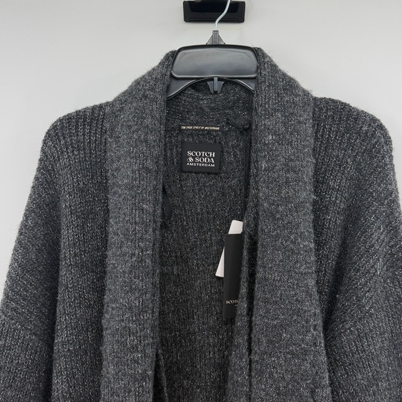 Scotch & Soda Women's Cardigan with built in Scarf - Gray with metallic - XL NWT - Picture 2 of 10
